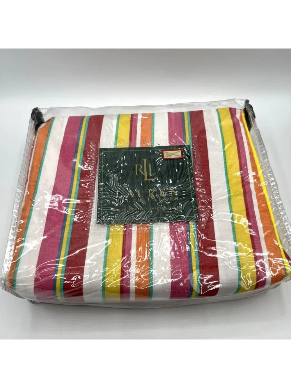 Ralph Lauren Full Queen Comforter Cover Beachside Preppy Stripe Colorful USA